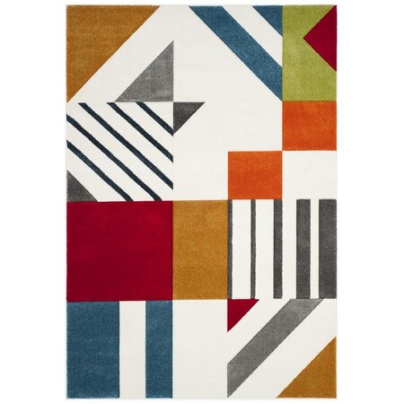 Safavieh Hollywood Power Loomed Medium Rectangle Area Rug Ivory & Peacock Blue - 6 ft. 7 in. x 9 ft. HLW709B-6